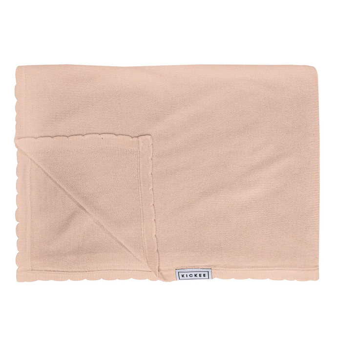 Peach Blossom Solid Knitted Stroller Blanket