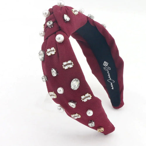 Maroon Mississippi State Logo Headband