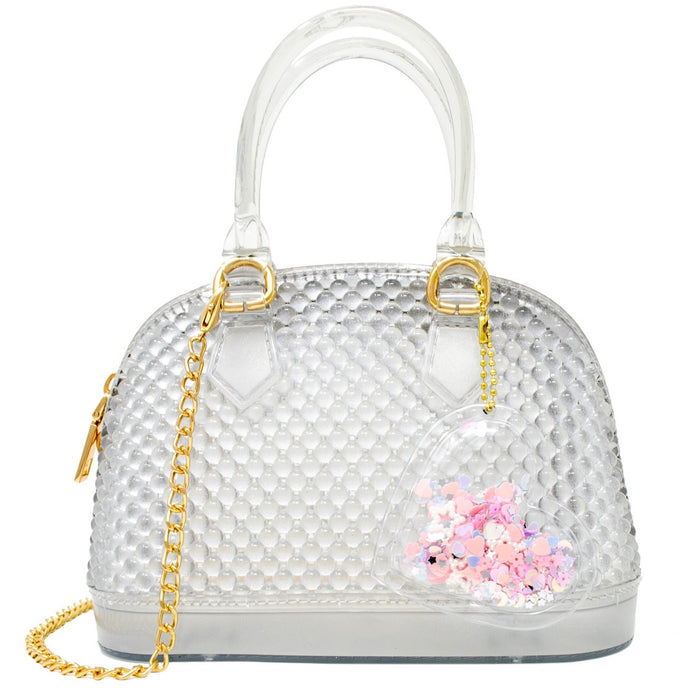 Jelly Bead Bowling Bag Purse in Clear – Over The Moon