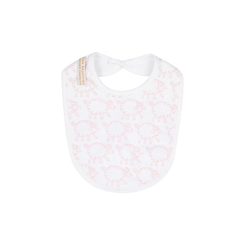 Burp Me Bib, Baa Baa Baby Pink With Worth Avenue White