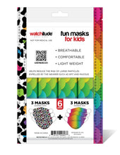 Kids Face Mask Leopard/Rainbow, 6 Pack