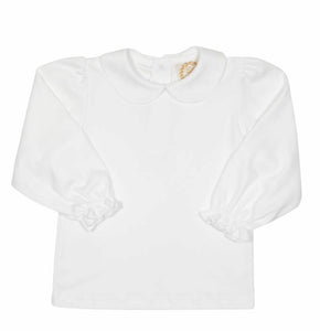 Maude's Peter Pan Collar Shirt (Long Sleeve Pima) Worth Avenue White