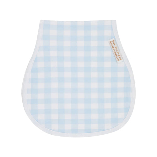 Oopsie Daisy Burp Cloth Buckhead Blue Gingham With Worth Avenue White