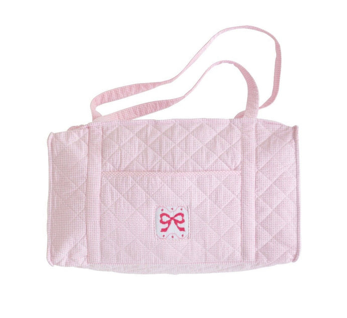 Pink Bow Quilted Luggage