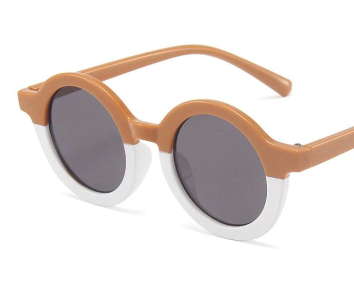 Bi-Color Kids Sunglasses UV400 Camel & White