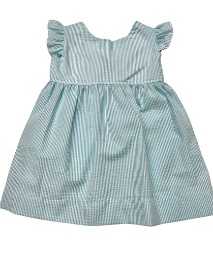 Florence Dress, mint/blue seersucker