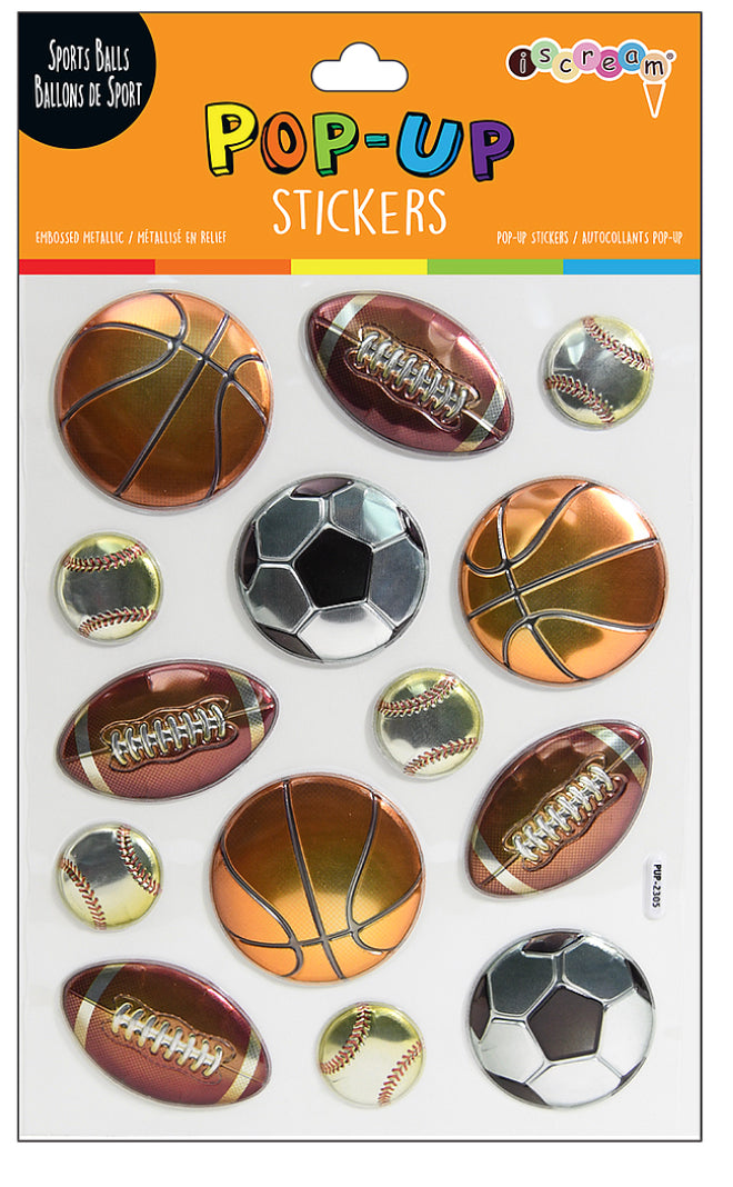 Sports Balls Pop-Up Stickers