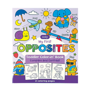 my first opposites toddler color-in book