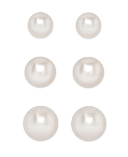 Graduated Freshwater Pearls Stud Set in Sterling Silver