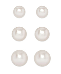 Graduated Freshwater Pearls Stud Set in Sterling Silver