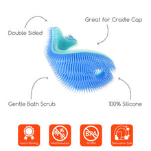 Innobaby Bathin' Smart Silicone Fish Antimicrobial Bath Scrub for Babies and Toddlers, Aqua