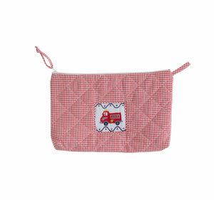 Red Firetruck Quilted Luggage
