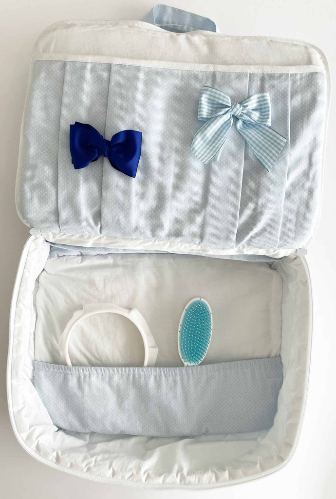 Small Dots Pique Accessories Suitcase, Baby Blue