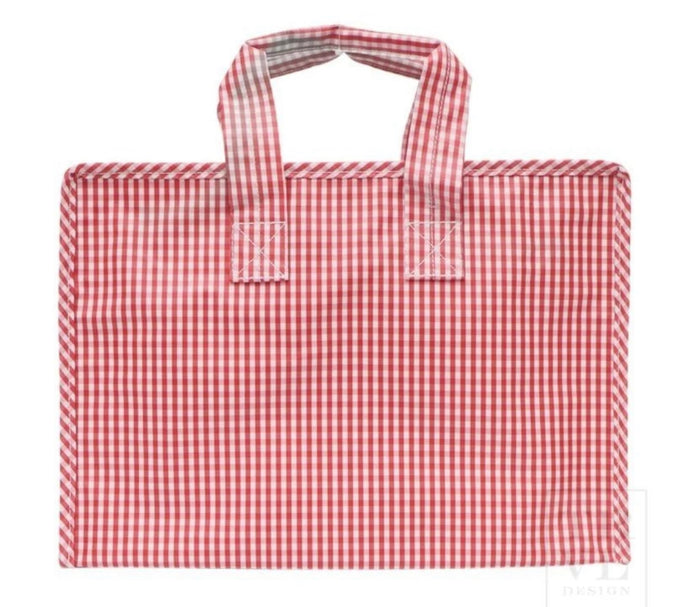 OVERNIGHT TOTE - RED GINGHAM