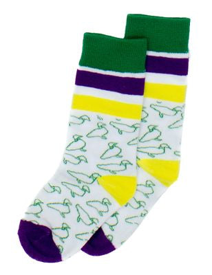 Lucky Duck Sock, Mardi Gras