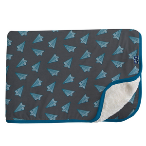 Sherpa Toddler Blanket, Lined Paper Airplanes