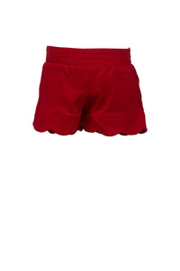 Pima Scallop Girl Shorts, Red