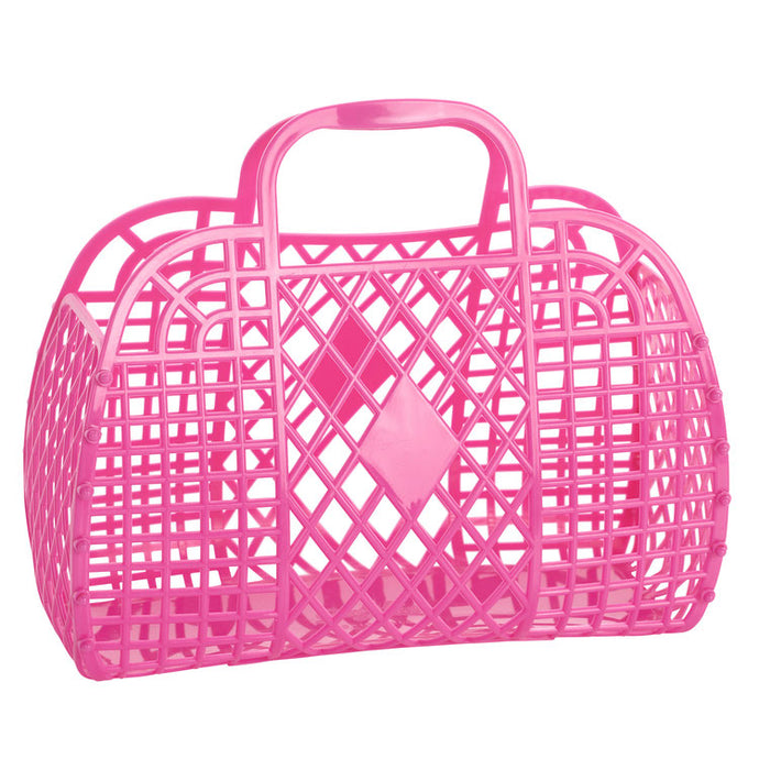 Large Retro Basket Berry Pink
