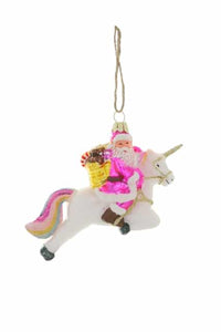 Magical Santa Unicorn ornament , pastel