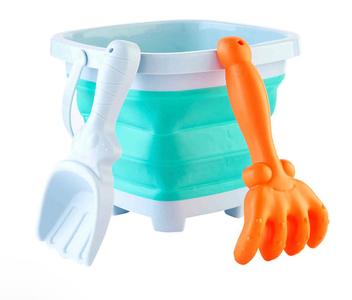 BLUE COLLAPSIBLE SAND BUCKET SET