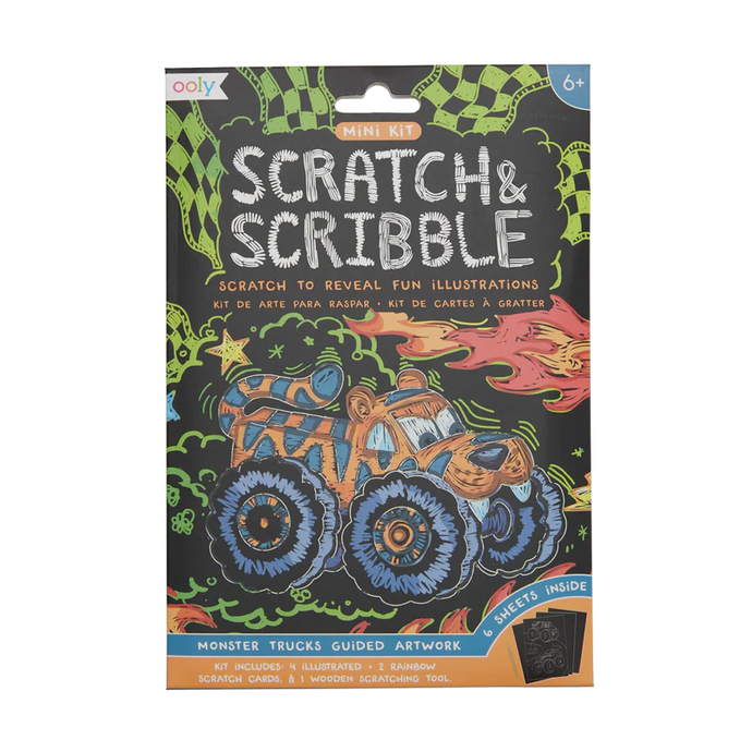 monster truck mini scratch and scribble art kit