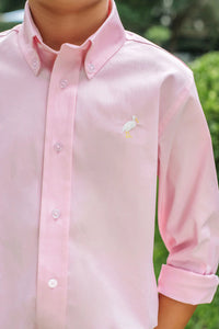 Dean's List Dress Shirt Palm Beach Pink With Multicolor Stork