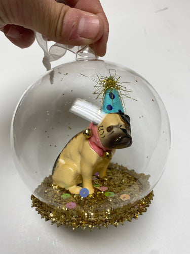 Bulldog Globe Ornament