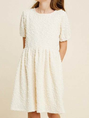 Textured Knit Sequin Babydoll Dress
