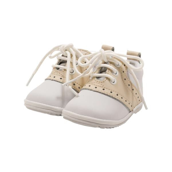 Oxford Shoe, White/beige